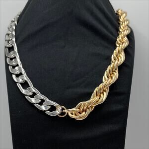ASOS Men's Stainless Steel Chunk and Gold Rope 24" Chain